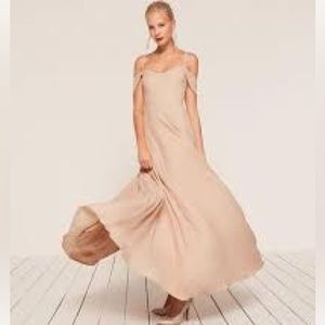 Reformation poppy dress in Champagne